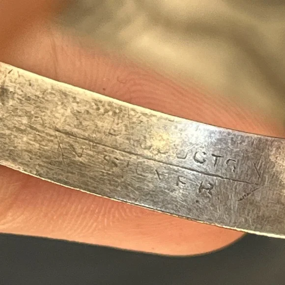 Vintage Navajo Thunderbird Totem Silver/Turquoise artist Signed Cuff Bracelet